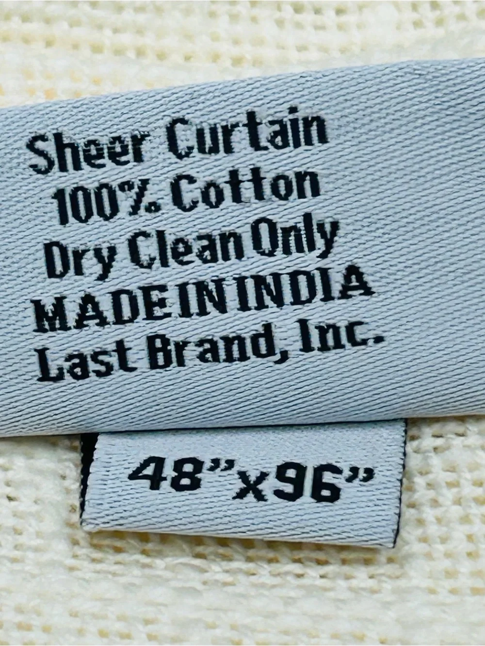 QUINCE Set Of 2 48x96 Cotton Sheer Curtains Ivory 0380